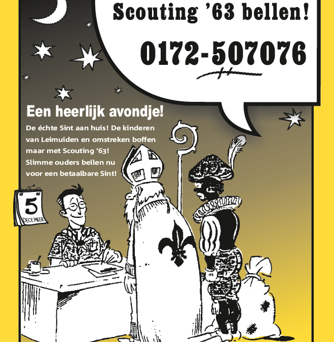 Sint bestellen? Scouting ’63 Bellen!